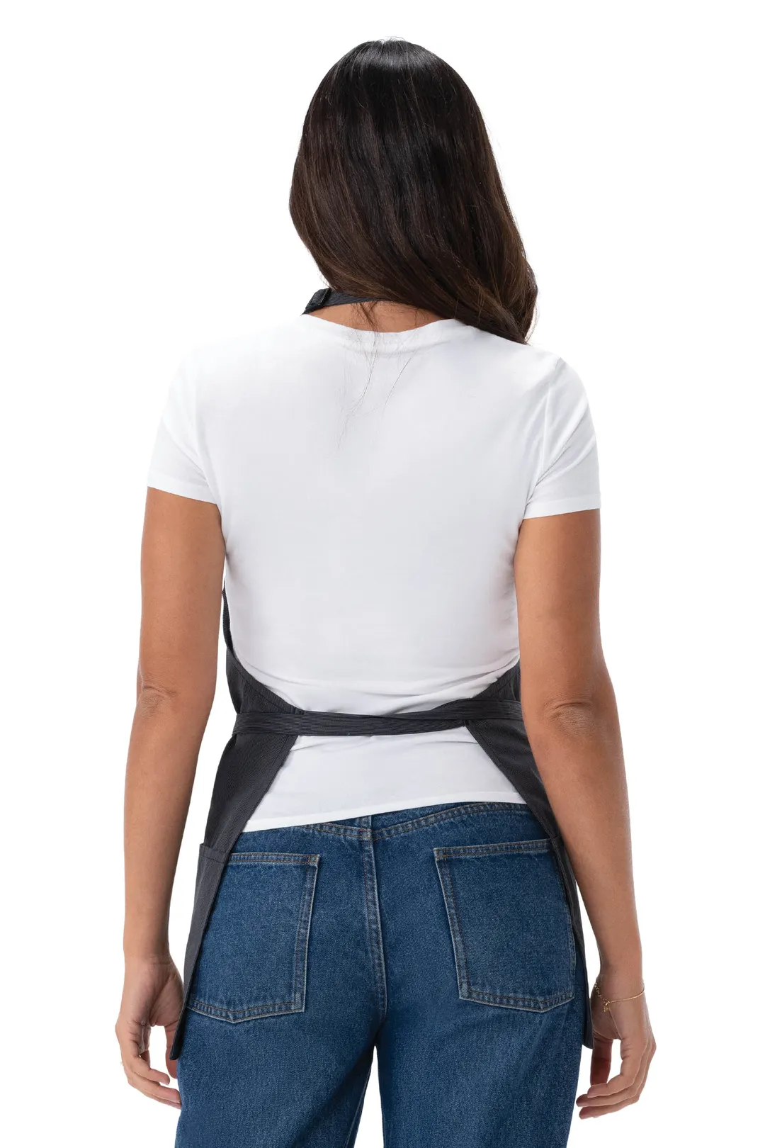 Chef Works F10-DGY-0 Bib Apron – 24" L x 27-1/2" W, 65/35 Poly/Cotton, Dark Grey, 3 Pockets