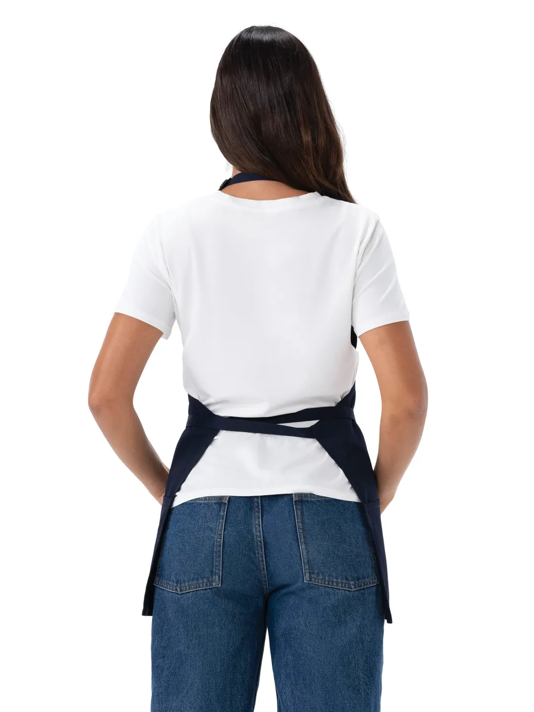 Chef Works F10-NAV-0 Bib Apron – 24" L x 27-1/2" W, 65/35 Poly/Cotton, Navy, Adjustable, 3 Pockets