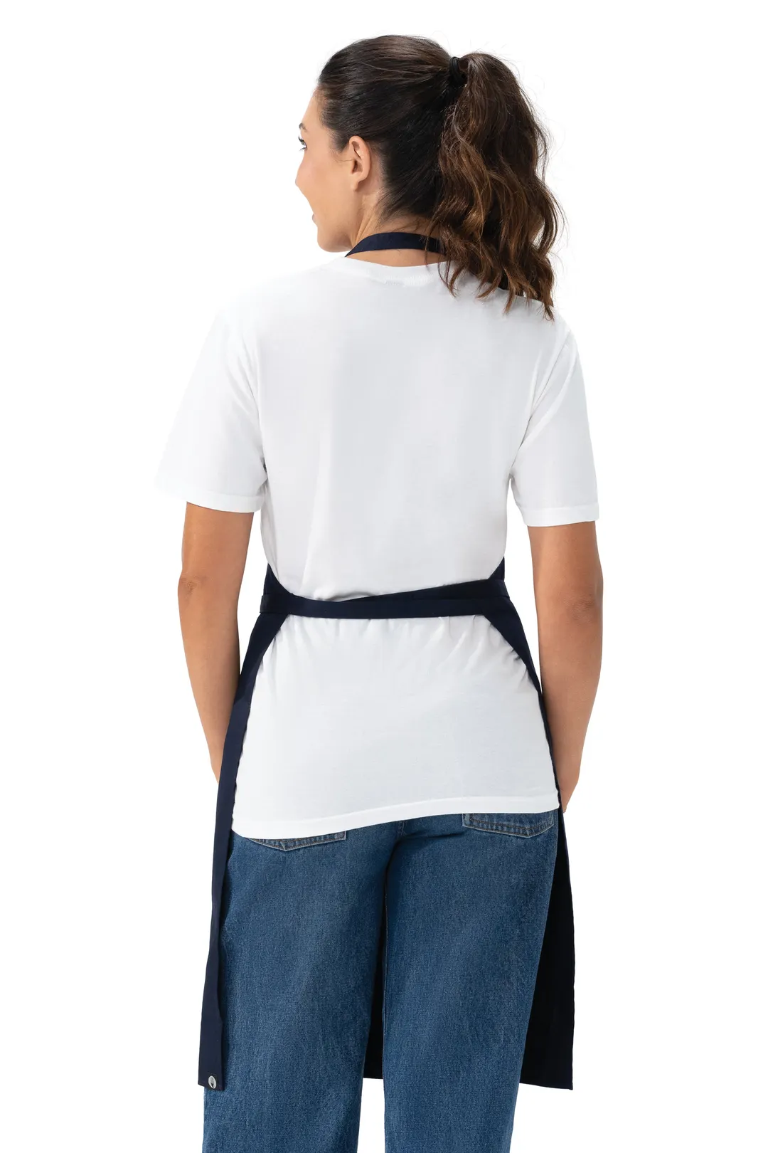 Chef Works F8NP-NAV-0 Bib Apron – 34" L x 24" W, Navy Poly/Cotton, Adjustable Neck Strap