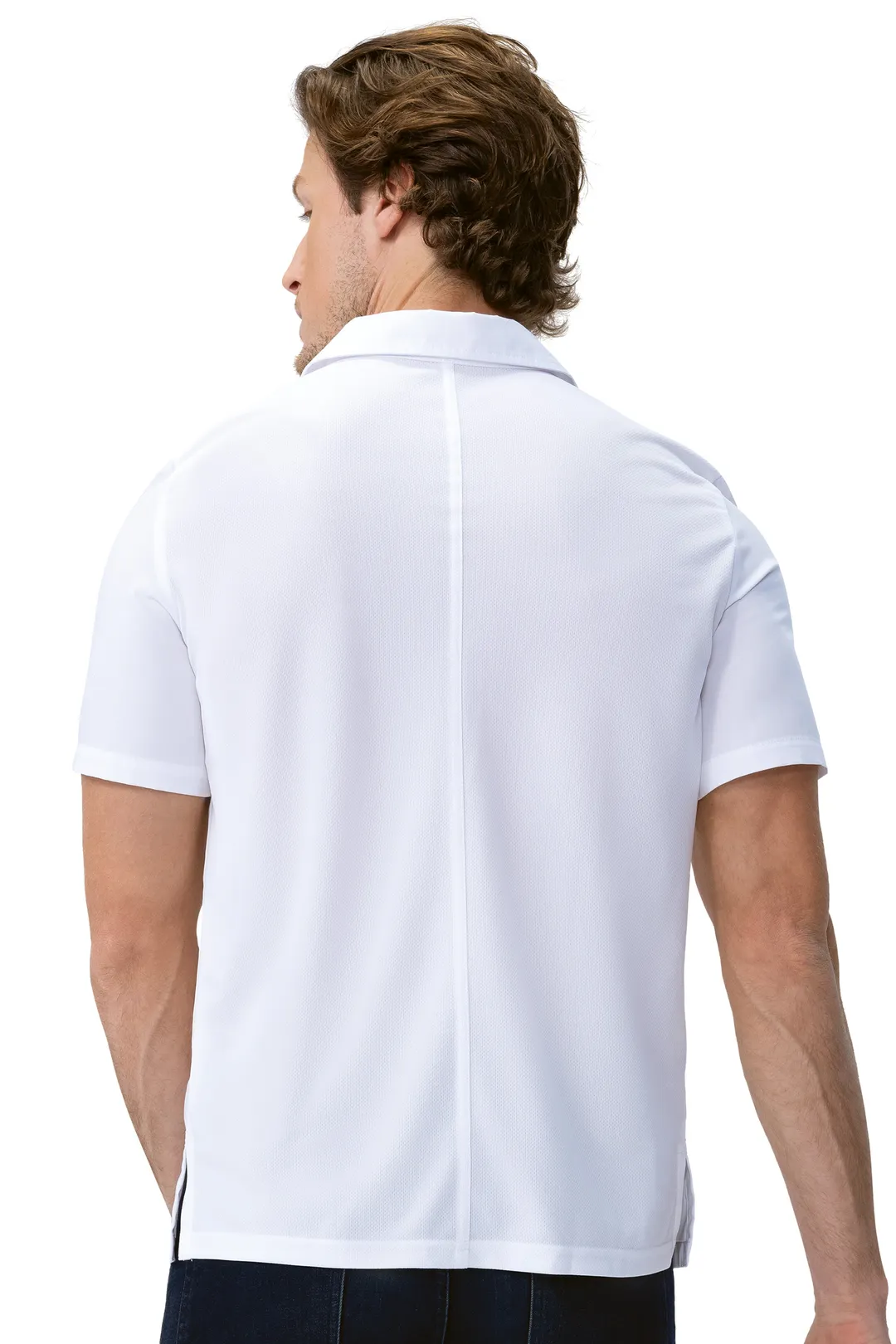 Chef Works SBU01-WHT-S Cook Shirt, White, Small, 65% Poly/2% Elastane, Mesh Snap Front, Short Sleeve