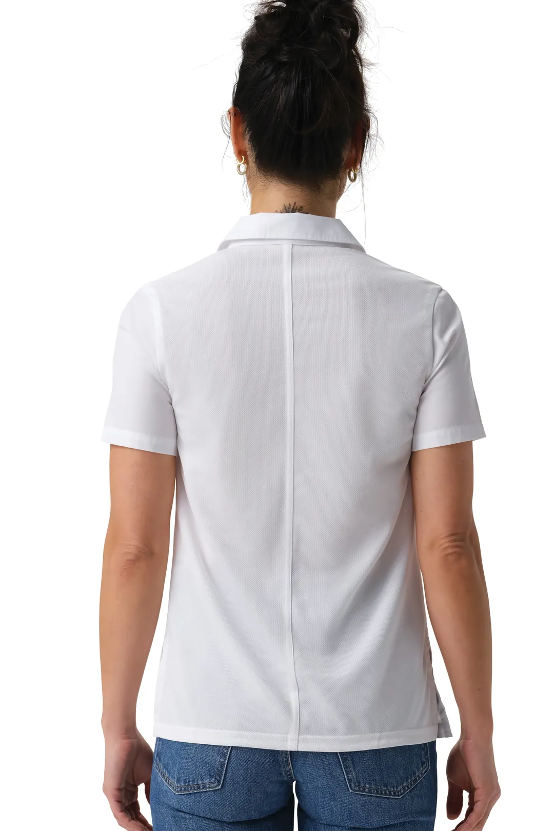 Chef Works SBU01W-WHT-L Cook Shirt White L 65%Poly/2%Elastane Mesh 4.4oz Snap Front Short Sleeve