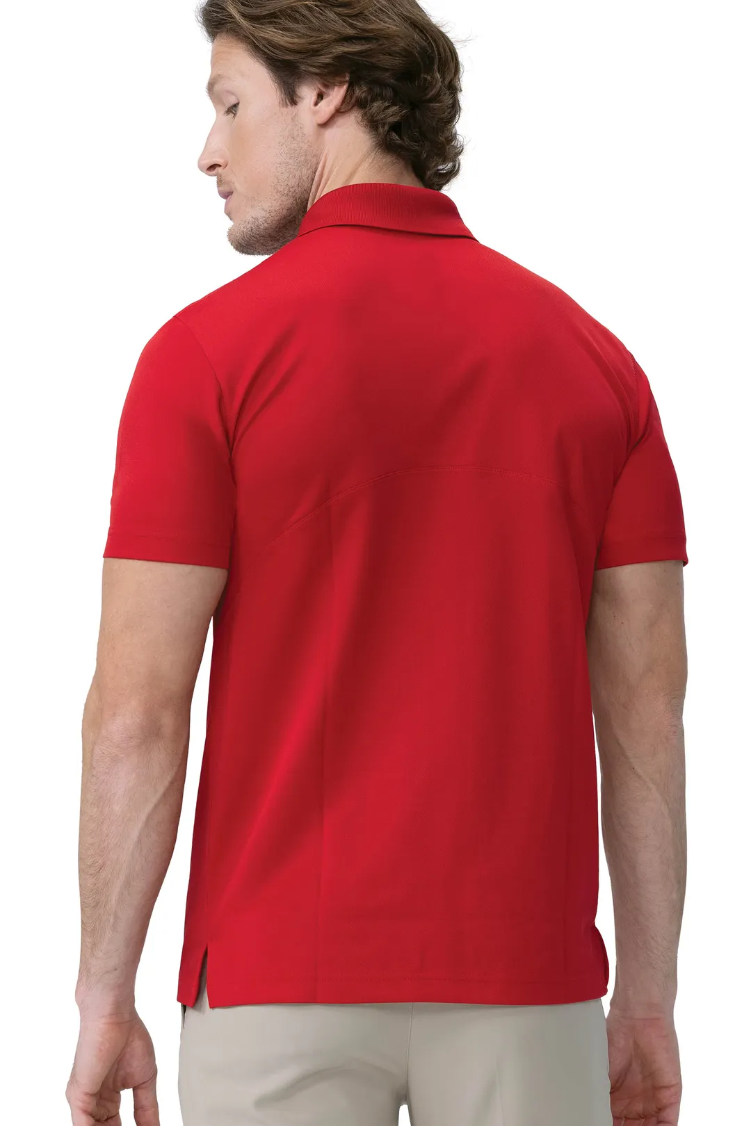 Chef Works Z650-RED-XS Cook Shirt – Men’s Red Polo, XS, 100% Polyester, Straight Hem