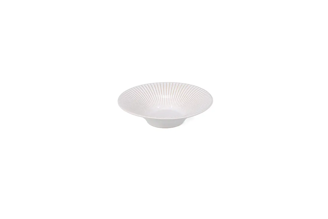 Mikasa 5349984 F2D Stripe Deep Plate, 18oz, 7.90"W x 7.90"D x 1.97"H, White Brass Porcelain