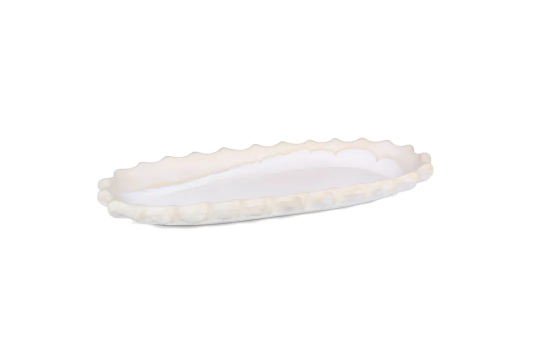 ONIS 5350169 ECOMADE Icon Pearl Porcelain China Platter 18.30"W x 7.90"D x 0.98"H