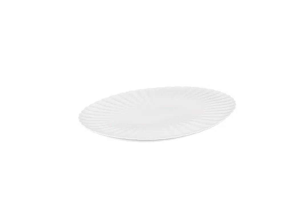 Mikasa 5350202 - MH Bloom White Vegan Bone China Platter, 14.40"W x 9.80"D x 0.98"H, White Finish