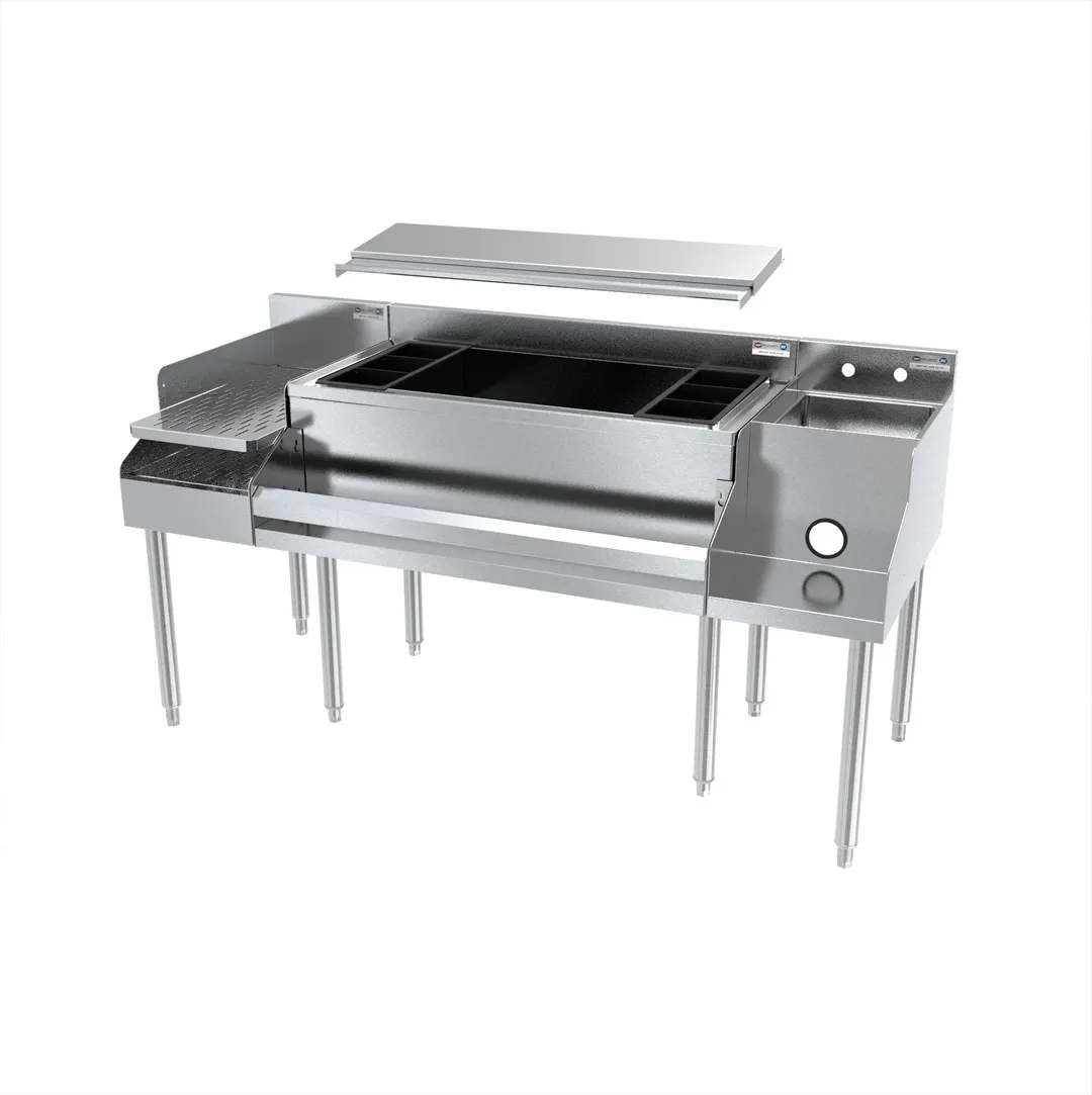 NBR Equipment N24-3DD66 Blender Station Underbar Ice Bin/Cocktail Station