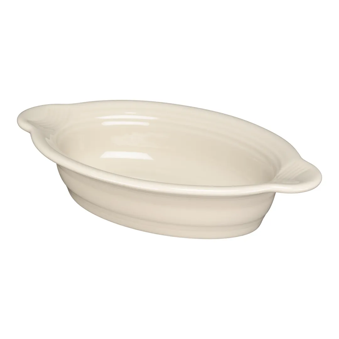 Steelite HL587350 Oval Baking Dish, 13 oz (9.125" x 5.625" x 2"), Fiesta Linen China, Oven Safe to 425°F - 4/Case