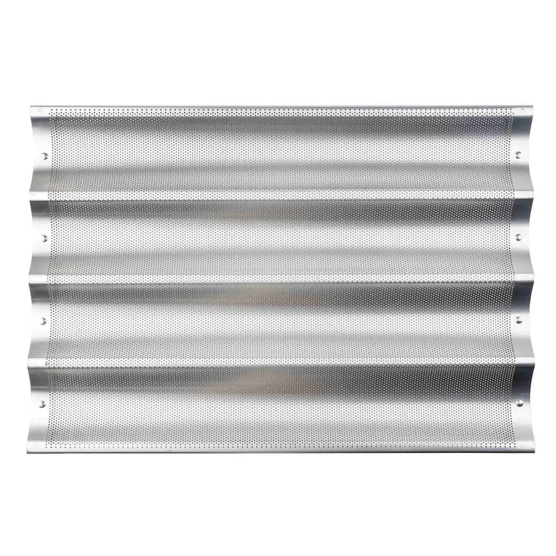 TableCraft 13525 Baguette Pan, 26"W x 18"D x 1-1/4"H, Aluminum, Silicone Glazed, 4 24" Channels