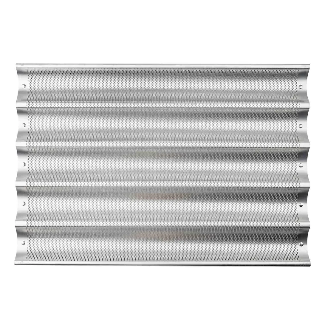 TableCraft 13526 Baguette Pan – 26"W x 18"D x 1-1/4"H, 5-Channel, Silicone Glazed Non‑Stick, Aluminum