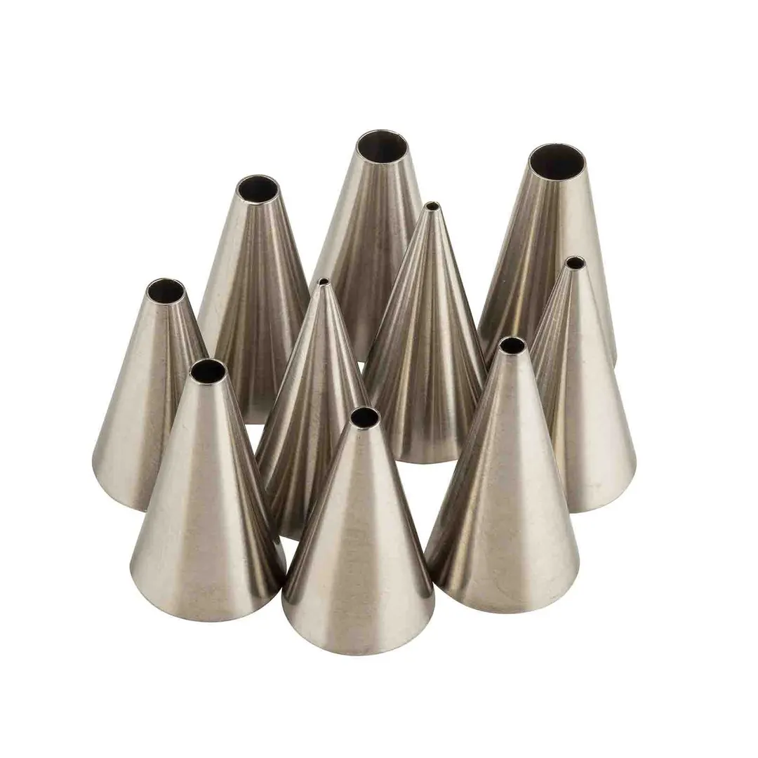TableCraft 13553 Cake Decorating Tube Tip, 0.75"W x 0.75"D x 1.25"H, Stainless Steel, Set