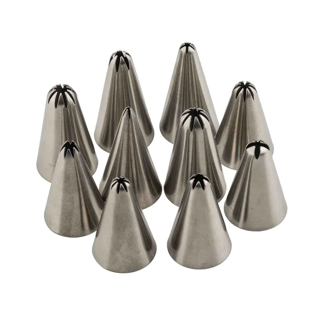 TableCraft Products 13554 - Closed Star Stainless Steel Tube Tips, 0.75"W x 0.75"D x 1.25"H, Set