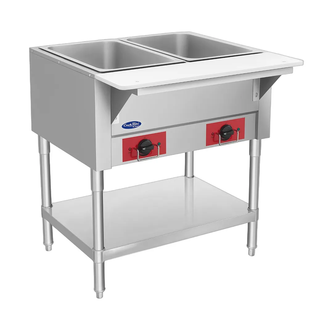 Atosa USA EHS-OW-2 30" 2-Well Electric Steam Table, Undershelf, 120V