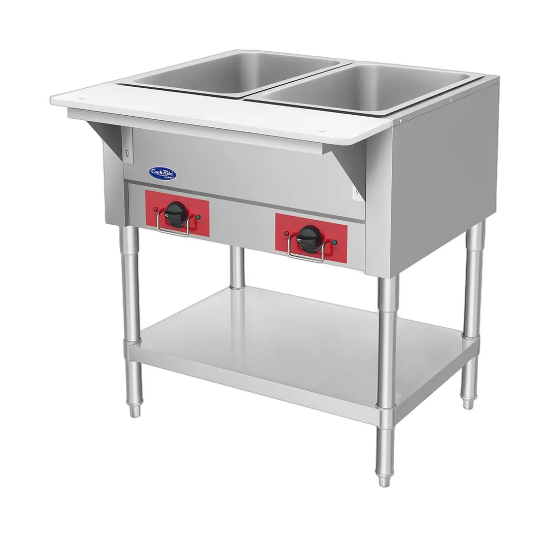 Atosa USA EHS-OW-2 30" 2-Well Electric Steam Table, Undershelf, 120V