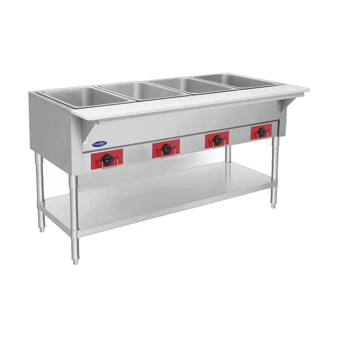 Atosa USA EHS-OW-4 58" 4-Well Electric Steam Table, Undershelf, 120V