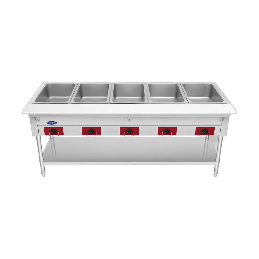 Atosa USA EHS-OW-5 72" 5-Well Electric Steam Table, Undershelf, 240V