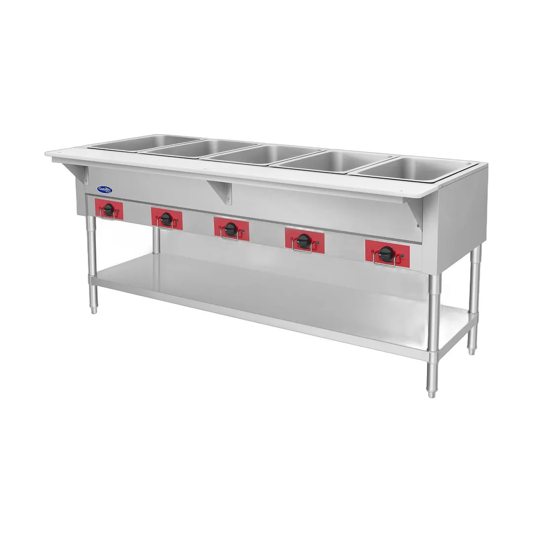 Atosa USA EHS-OW-5 72" 5-Well Electric Steam Table, Undershelf, 240V