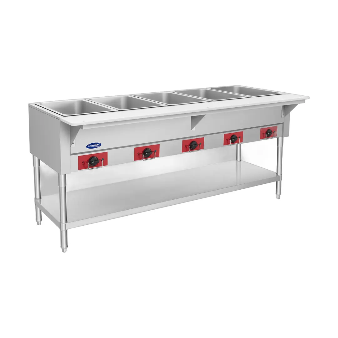 Atosa USA EHS-OW-5 72" 5-Well Electric Steam Table, Undershelf, 240V