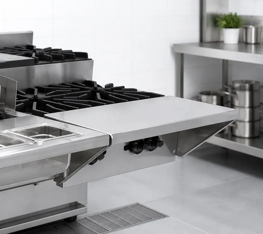 Vulcan PLTRAIL-AHP48 Plate Shelf, Plate Rail, 48" Wide, Stainless Steel, for Gas Hotplate Use