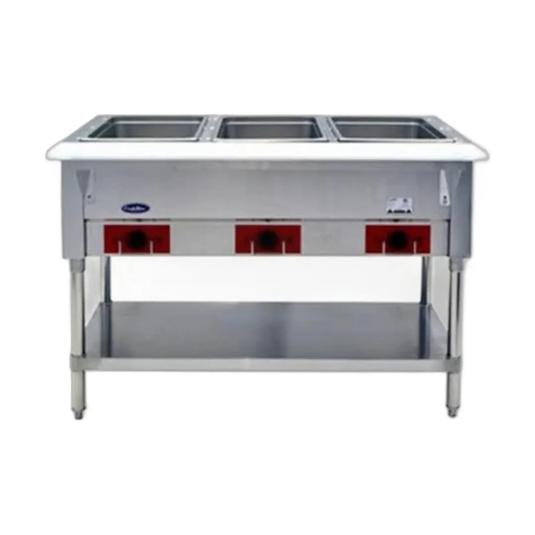 Atosa USA CSTEA-3C 44" Cookrite Steam Table, (3) Open Pan Wells