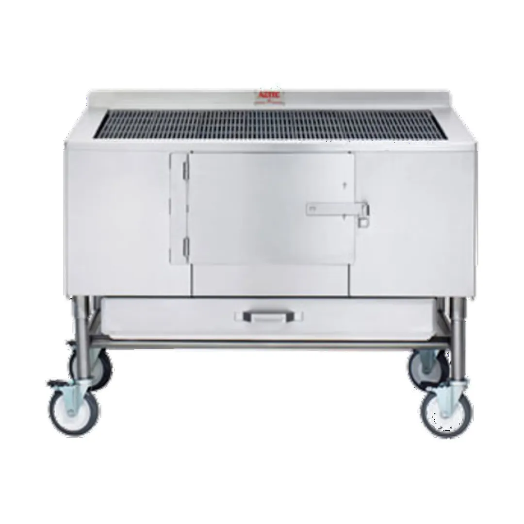 Aztec Grill ST-48 48" Cast Iron Wood Burning Charbroiler, Free Standing / Wood Fired