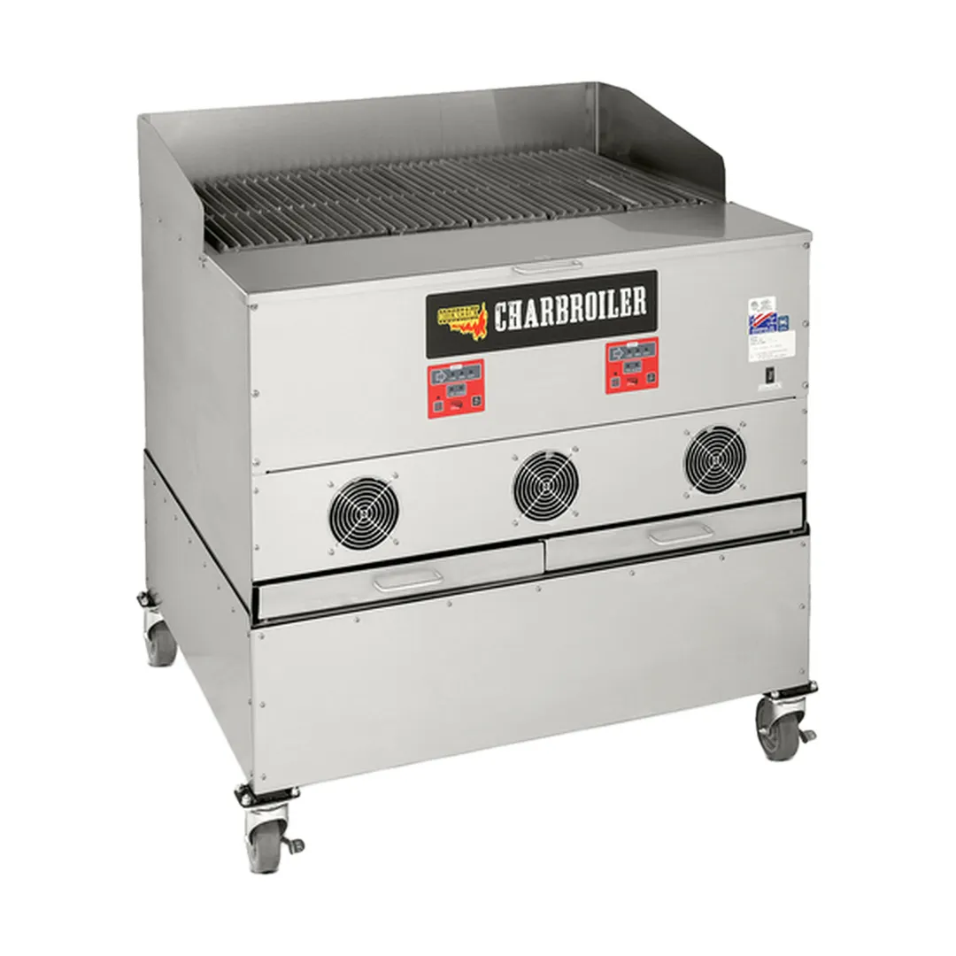 Cookshack CB036 38" Cast Iron Wood Burning Charbroiler, Free Standing / Wood Fired