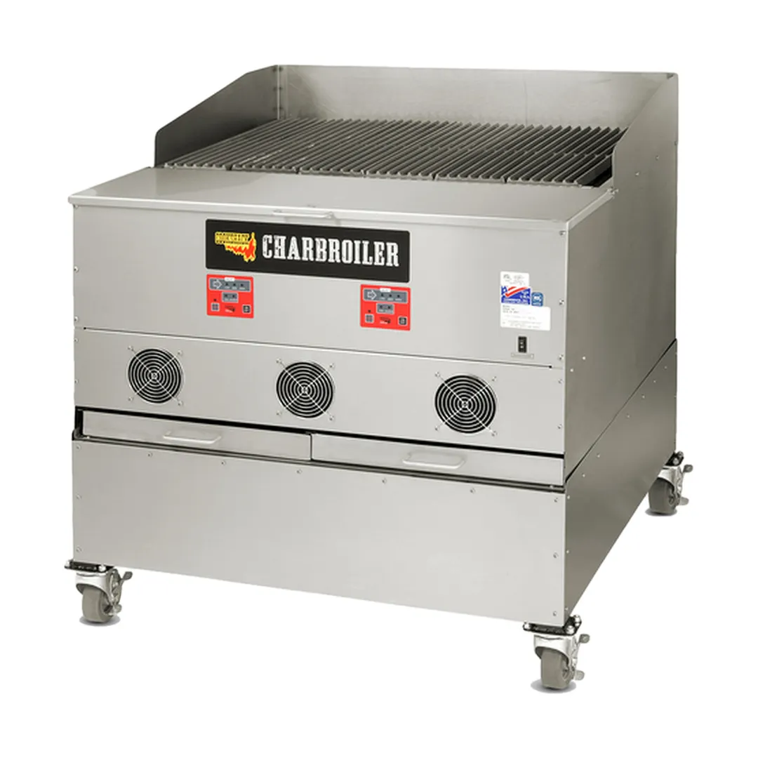 Cookshack CB036 38" Cast Iron Wood Burning Charbroiler, Free Standing / Wood Fired