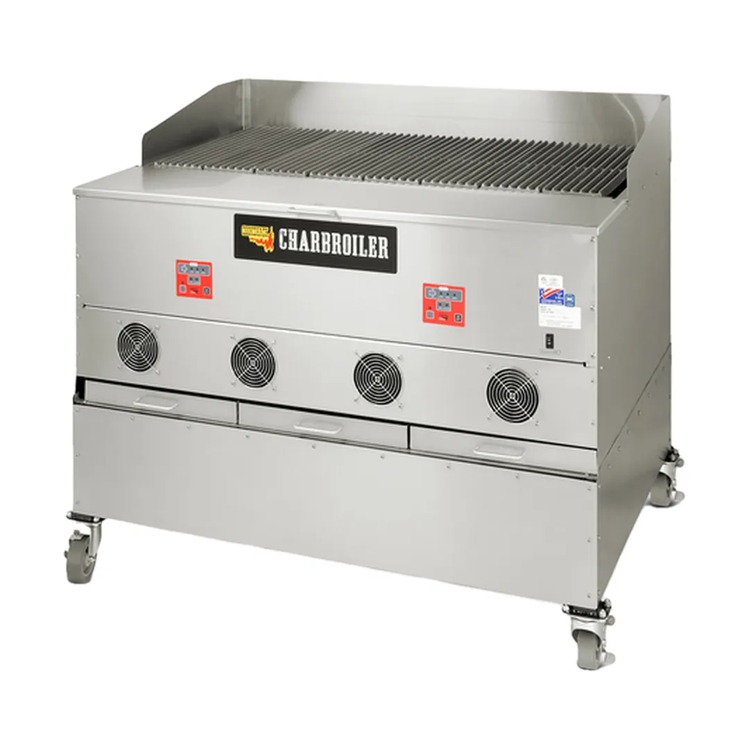 Cookshack CB048 50" Cast Iron Wood Burning Charbroiler, Free Standing / Wood Fired
