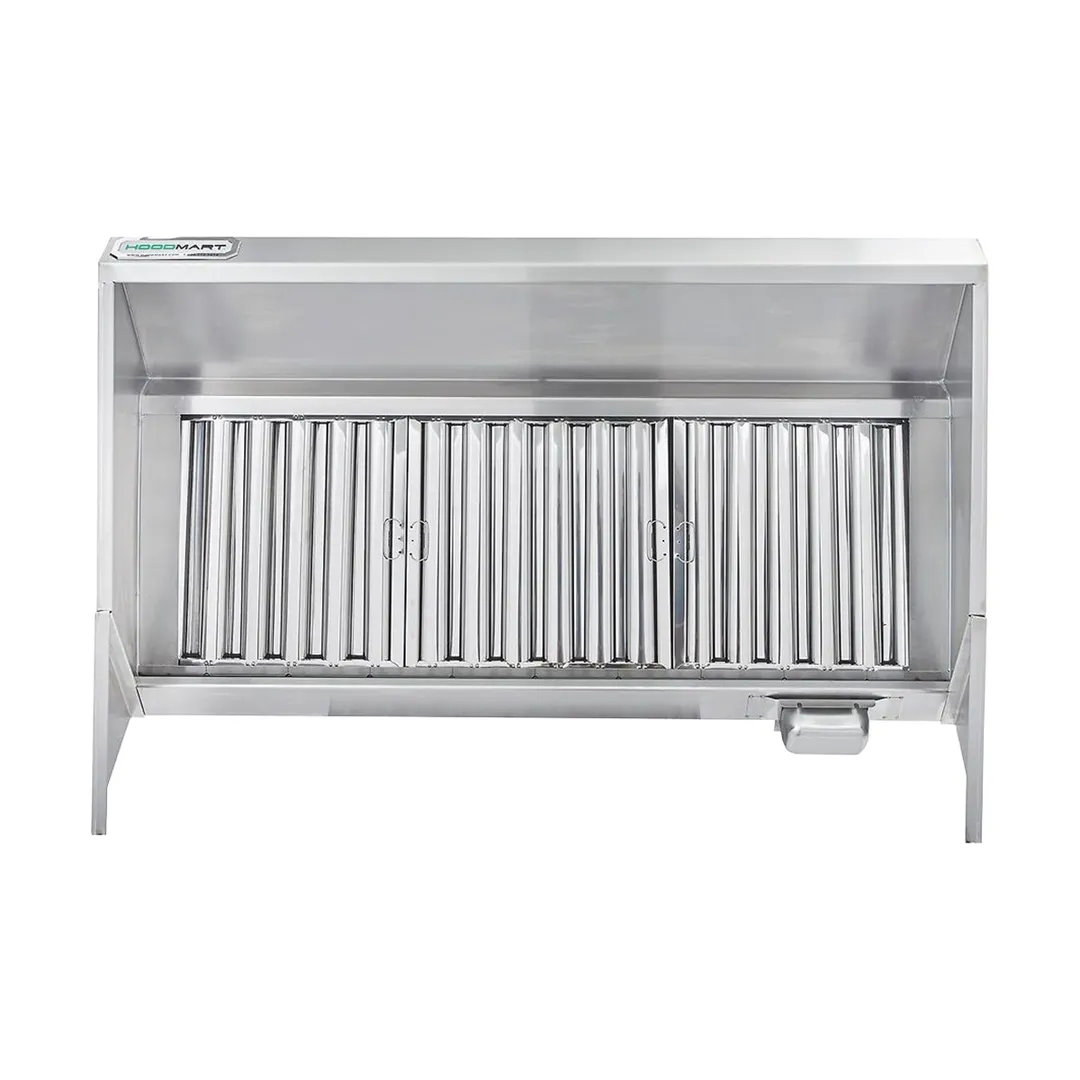 Hoodmart EXSS006C 6' x 30" Concession Trailer Hood System, Constructed w/ 18 Gauge 430 SS 