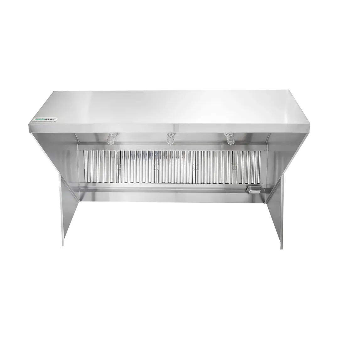 HoodMart 2016B 16 FT Restaurant Hood System w/ Makeup-Air, 18 Gauge Steel