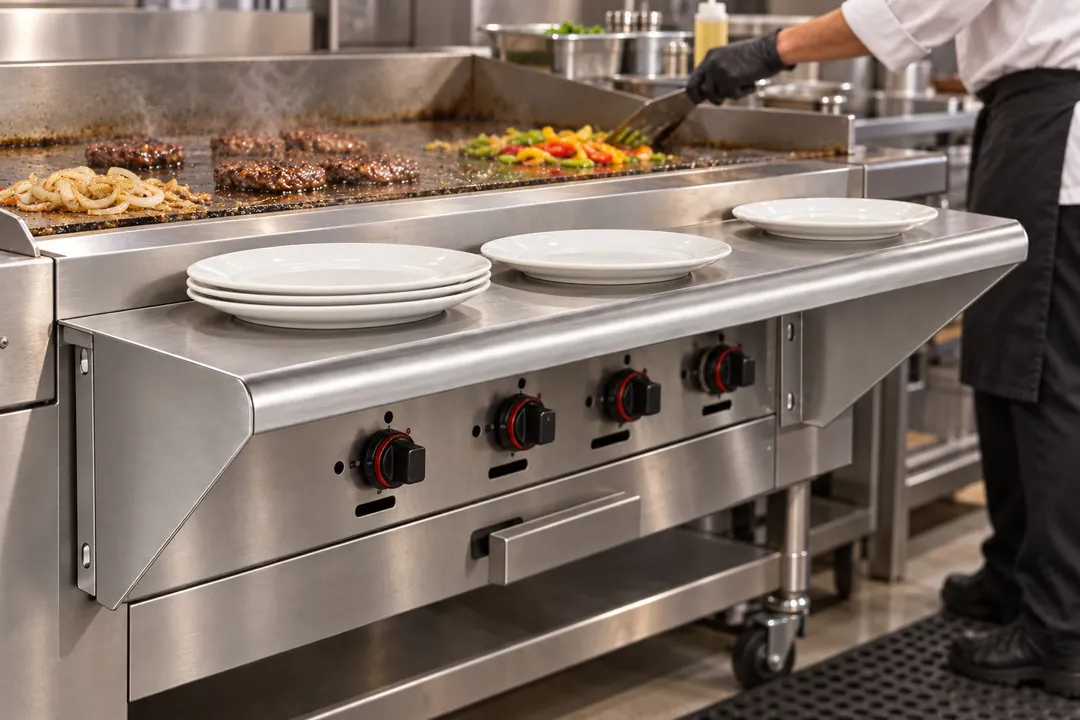 Vulcan PLTRAIL-ACB25 Plate Shelf, Plate Rail, 25" Wide x 10-5/8" Deep, Stainless Steel Finish