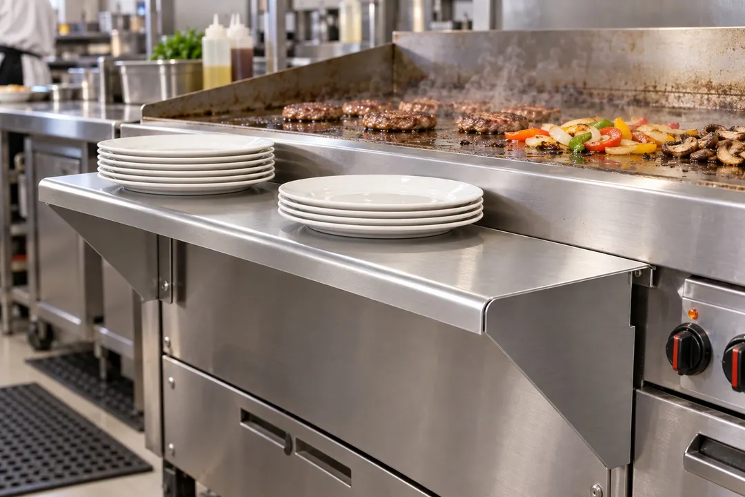 Vulcan PLTRAIL-CG72 Plate Shelf, Plate Rail, 72" Wide x 10-5/8" Deep, Stainless Steel Construction