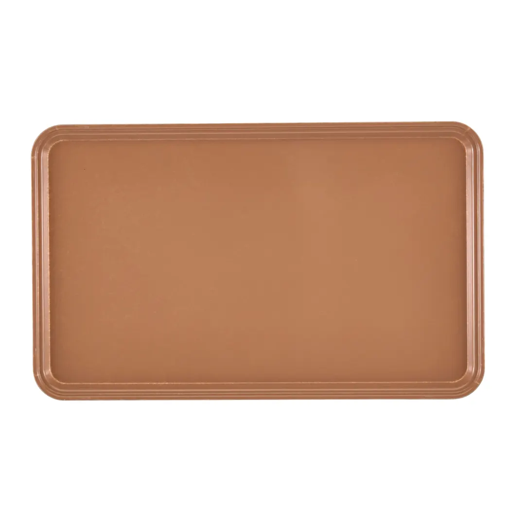 Cambro 3253514 Metric Tray – 12-3/4" x 20-7/8", 1/1 GN Fiberglass, Earthen Gold Finish, NSF Certified
