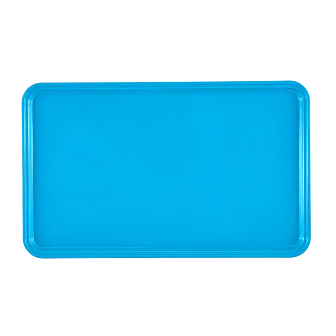 Cambro 3753518 Metric Tray – 14-9/16" x 20-7/8", 37cm x 53cm, Rectangular Fiberglass, Robin Egg Blue