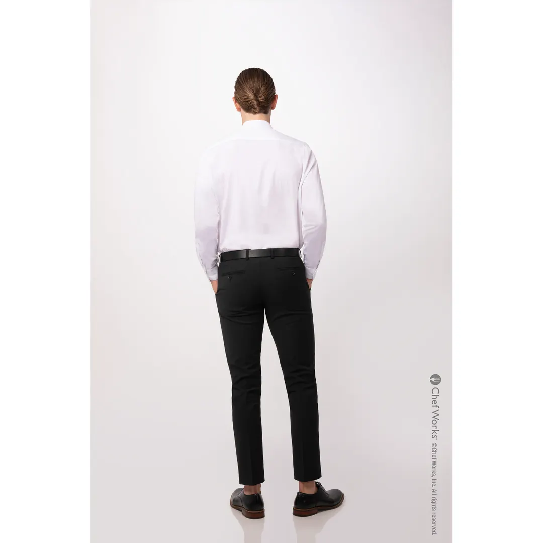 Chef Works SFB01-WHT-L Dress Shirt – Men’s Long Sleeve, White, Large, 64/34/2 Poly/Cotton/Elastane