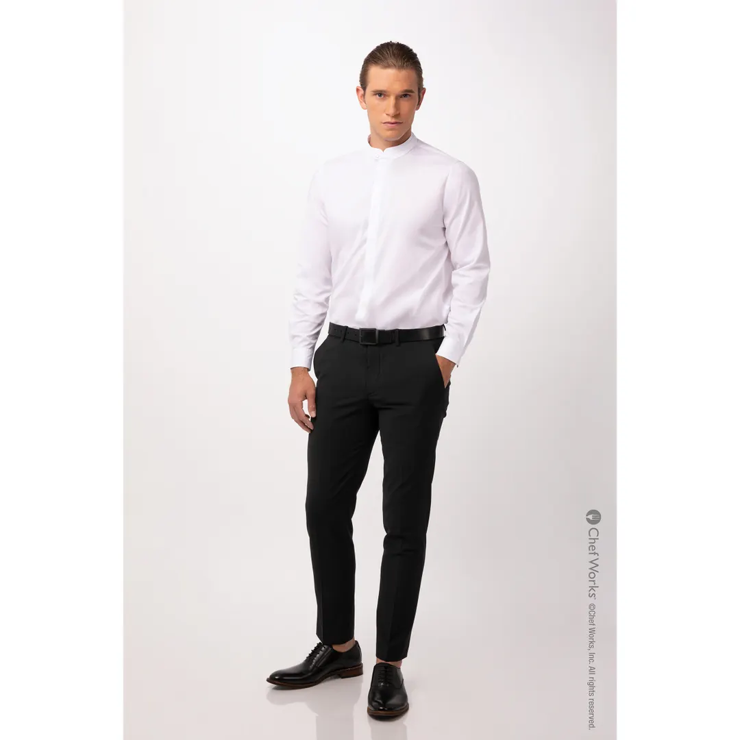 Chef Works SFB01-WHT-L Dress Shirt – Men’s Long Sleeve, White, Large, 64/34/2 Poly/Cotton/Elastane