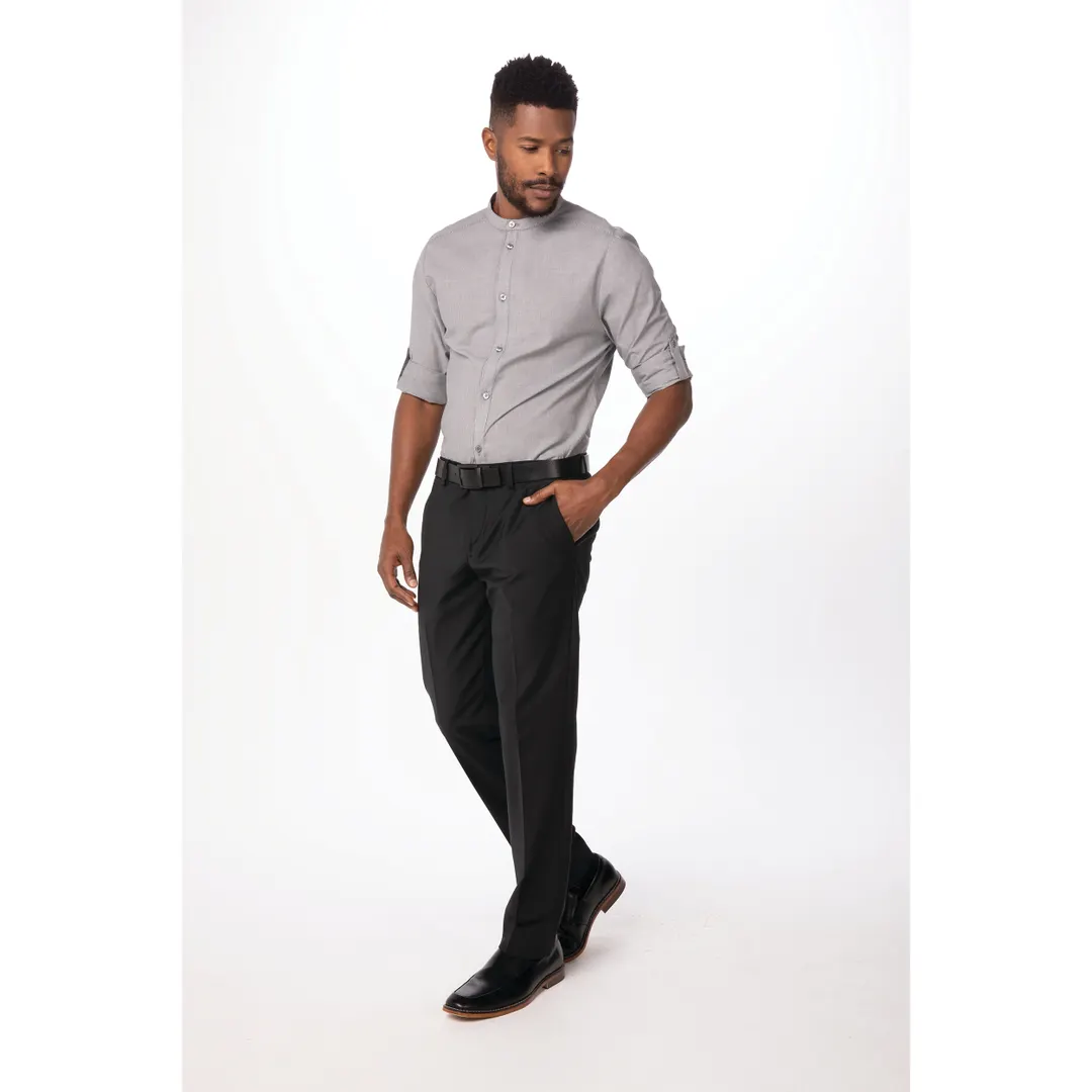 Chef Works SFB02-BLK-XL Dress Shirt – Long Sleeve, Black, XL, 62/38 Cotton/Poly, Adjustable Cuffs