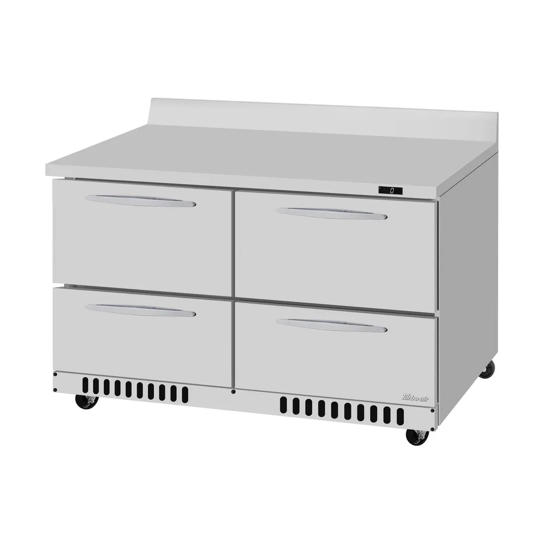 Turbo Air PWF-48-D4-FB-N 48" 4-Drawer Front Breathing Worktop Freezer, Stainless Steel, 11.1 cu. ft.