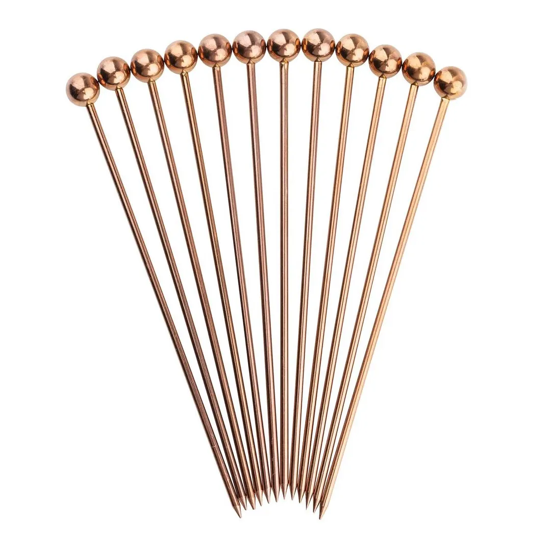 TableCraft Products 12257 Bronze Cocktail Picks, 4.25" Stainless Steel, Set of 12 - 12/Pack