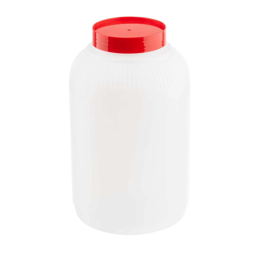 TableCraft Products JC1128R PourMaster Mix Bottle, 1 Gallon, 6" x 10" Red Polyethylene with Lid