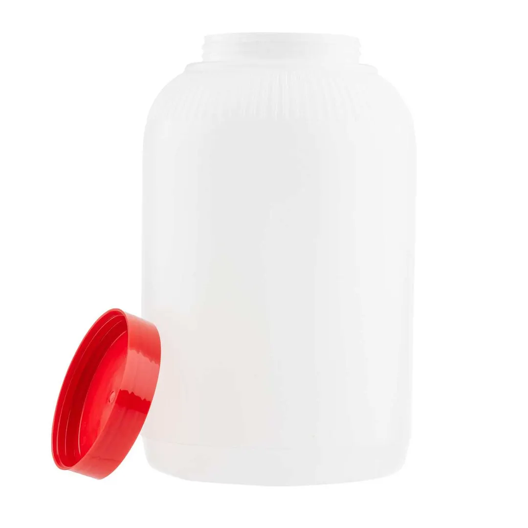 TableCraft Products JC1128R PourMaster Mix Bottle, 1 Gallon, 6" x 10" Red Polyethylene with Lid