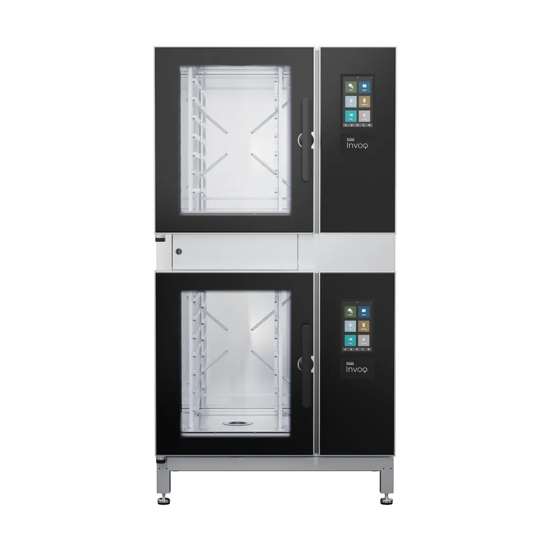 Blodgett INVOQ 61BE/61BE Double Full Size Electric Combi Oven Steamer w/ 10 Pan, Boiler, Touchscreen,