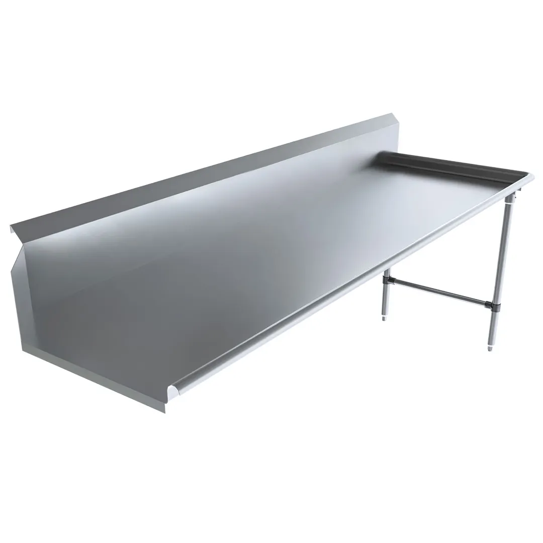 BK Resources BKCDT6-96-R-SS 96" Clean Straight Dishtable, 18 Gauge - 10"H Backsplash / Left to Right