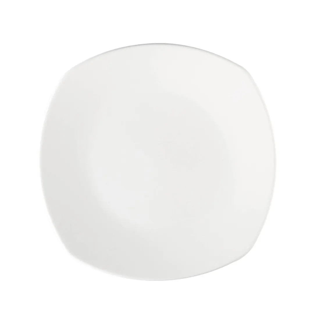 GET PL1100182412 China Square Plate, 9-5/8" x 9-5/8", White Corona Finish - 1 Dozen