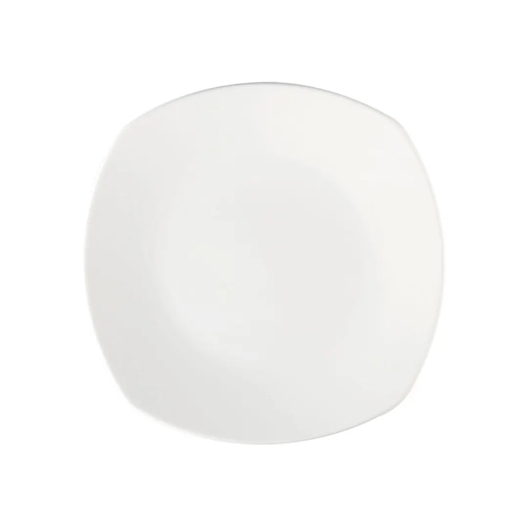 GET PL1100182624 China Square Plate, 10-1/4" White Corona Set, 1 Dozen