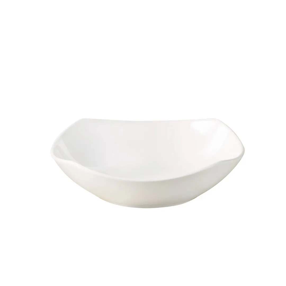 GET PL1100183312 - 21oz Square White Porcelain China Bowl, Corona Finish, 1 Dozen