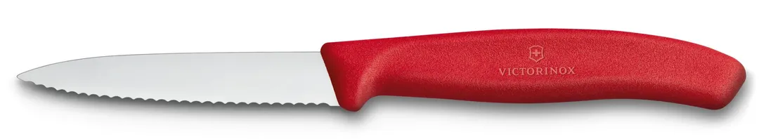 Victorinox 6.7631-X2 Paring Knife – 3.25" Red Handle, Wavy Blade, 3" Length – 1/Box