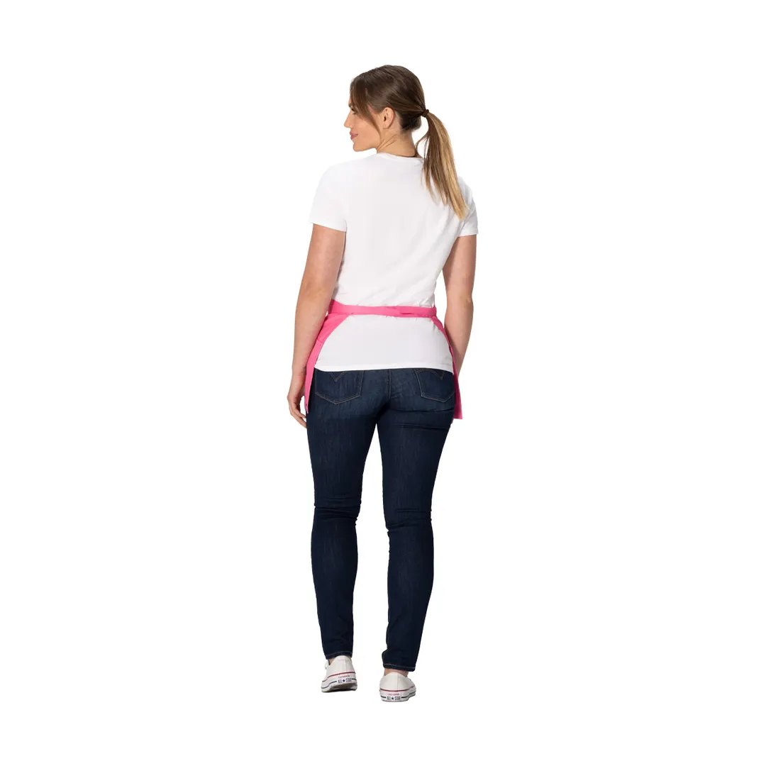 Chef Works F9 -HOT-0 Unisex Waist Apron, 12"L x 23"W, 3 Patch Pockets, Hot Pink, Poly/Cotton Blend