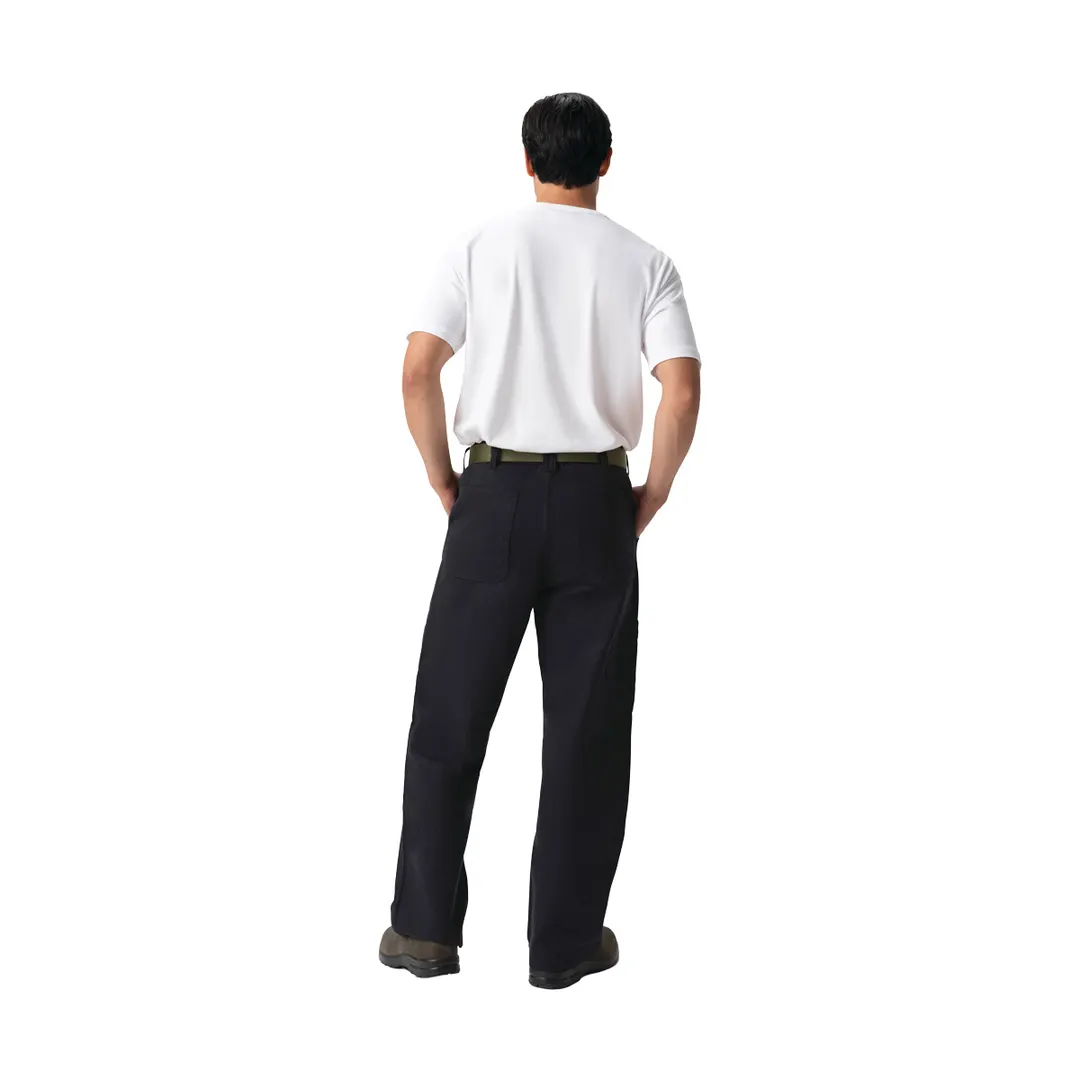 Chef Works PBN02-BLK-48 Men's Utility Carpenter Pants, 9.9oz Cotton, Black, Size 48, Reinforced Knees