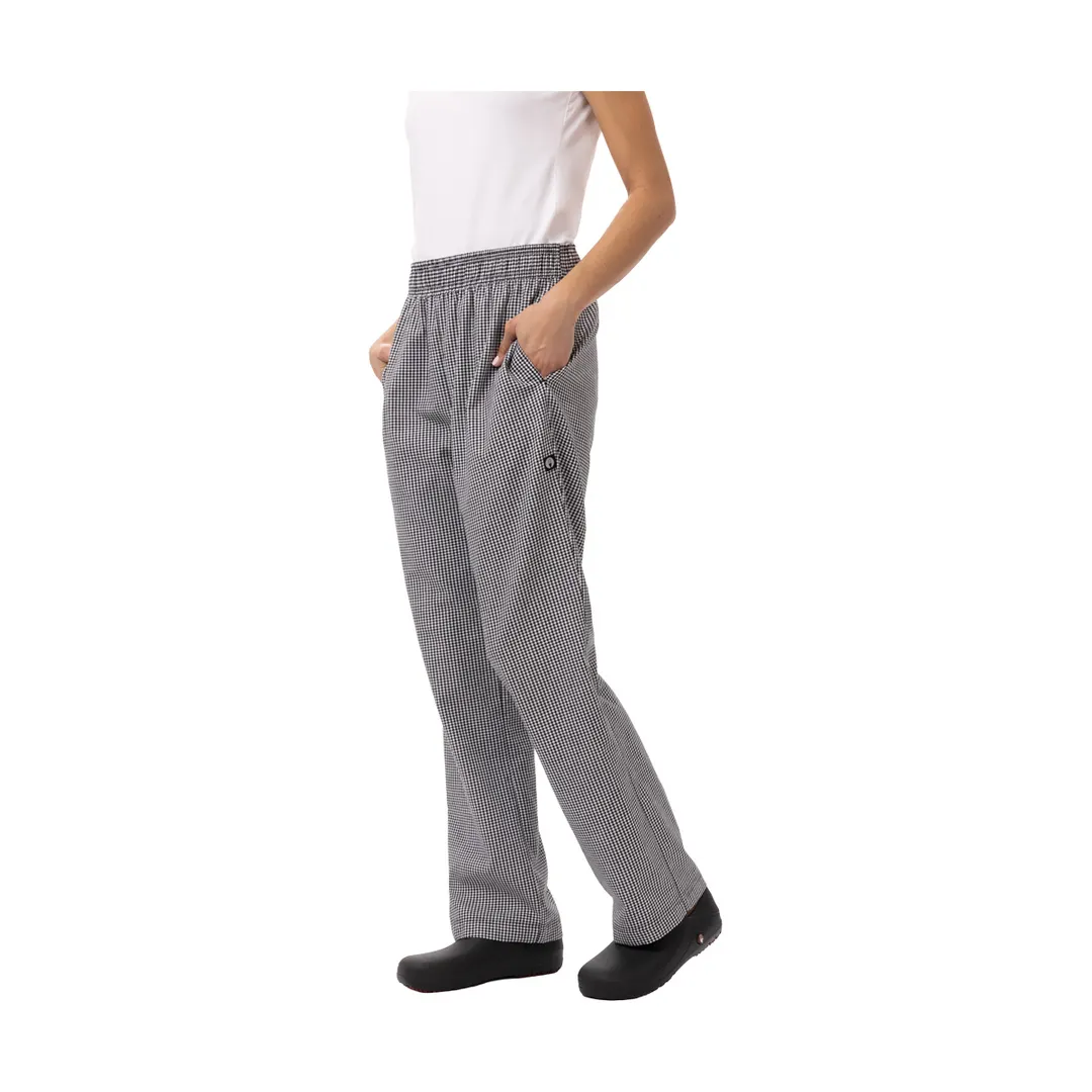 Chef Works PW005-SCH-M Women's Baggy Chef Pants, Medium, Poly/Cotton, Waistband, Side-Seam Pockets
