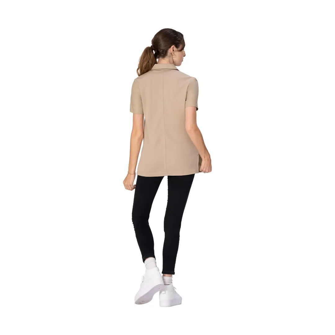 Chef Works SBU01W-KHA-M Snap Work Shirt, Khaki Medium, 65% Polyester/2% Elastane, Short Sleeve